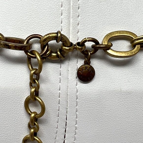 Vintage J. Crew Aqua Bronze Striking Combination Statement Crystal Necklace - Picture 8 of 12